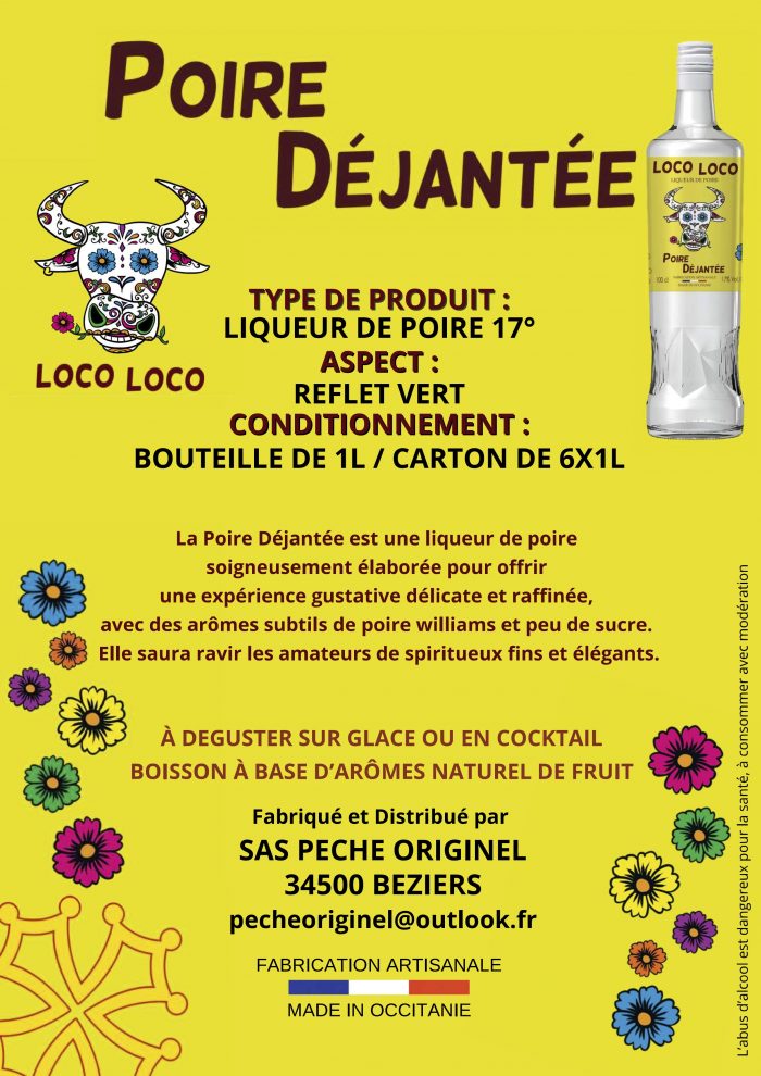 "POIRE DÉJANTÉE" Liqueur de Poire - 100cl - Loco Loco. – Image 2